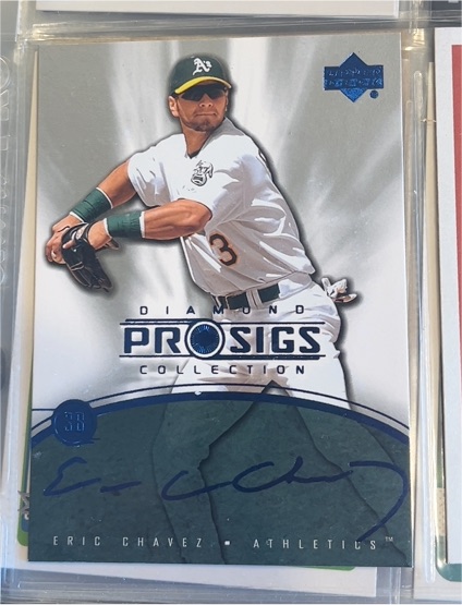 2004 Upper Deck Diamond Collection Pro Sigs #30 Eric Chavez — front