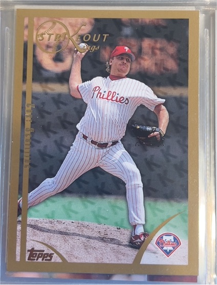 1999 Topps #447 Curt Schilling Strikeout King — front