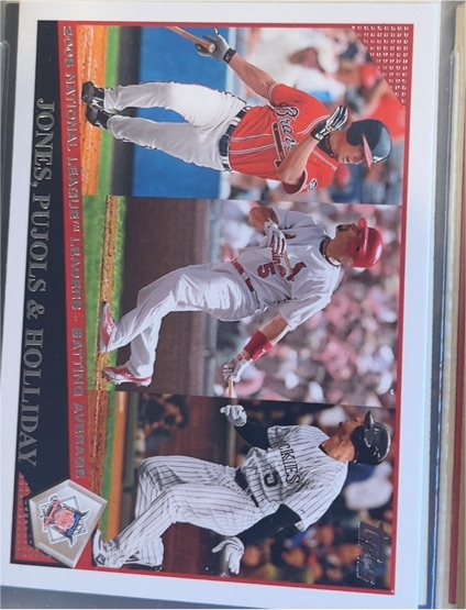 2009 Topps #4 Chipper Jones / Albert Pujols / Matt Holliday — front