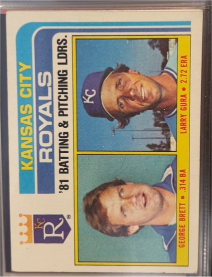 1982 Topps #96 Royals Leaders (George Brett / Larry Gura) — front