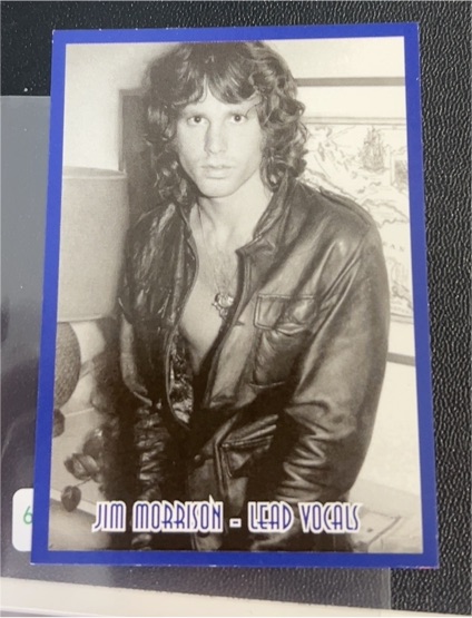Jim Morrison Lead Vocals Black and White Photo Card — front