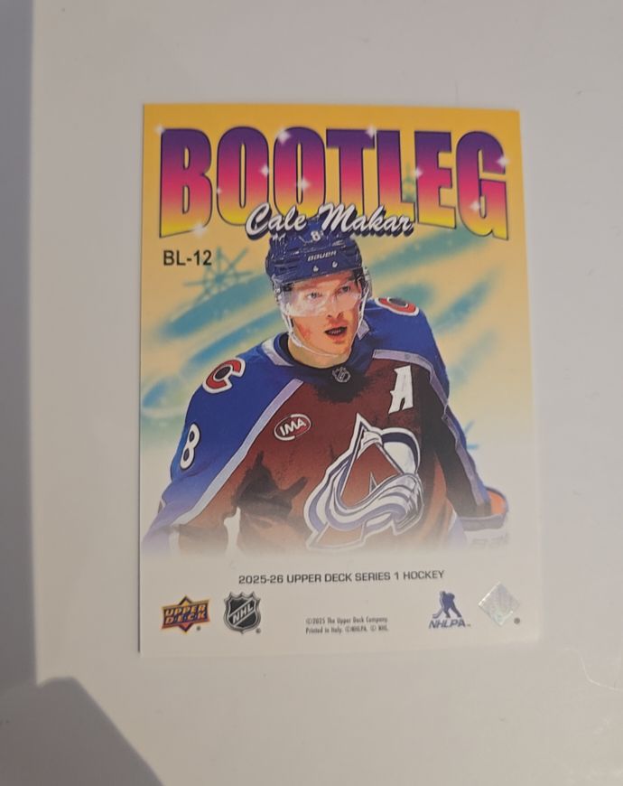 2025-26 Upper Deck Series 1 Bootleg #BL-12 Cale Makar — front
