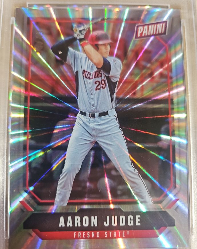 2018 Panini The National Aaron Judge Rainbow Spokes #D06/49 Fresno State — front