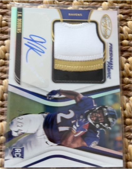 2020 Panini Certified Freshman Fabric Mirror Signatures #J.K. Dobbins — front