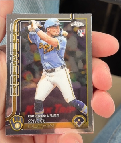 2025 Topps Chrome Update #US59 Caleb Durbin Rookie Debut Milwaukee Brewers — front