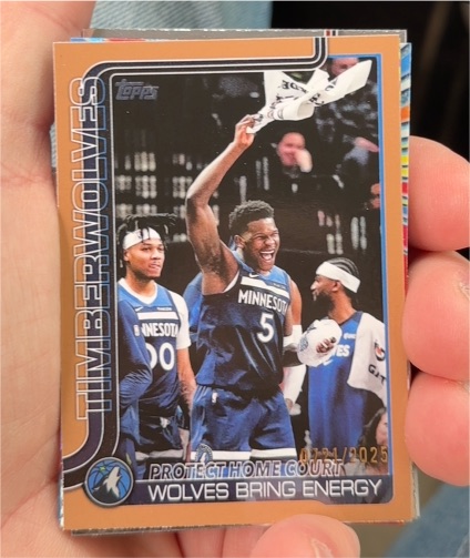 2025-26 Topps #287 Protect Home Court: Wolves Bring Energy Anthony Edwards — front
