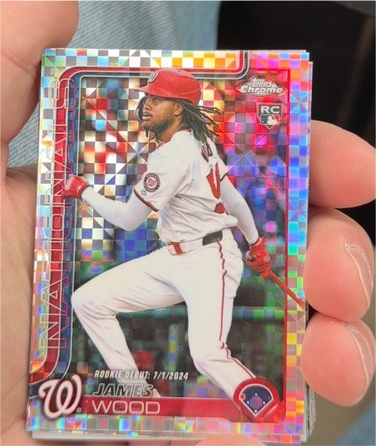 2025 Topps Chrome Update #USC95 James Wood Rookie Debut X-Fractor — front