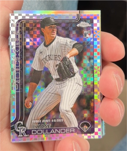 2025 Topps Chrome Update #USC175 Chase Dollander Rookie Debut — front