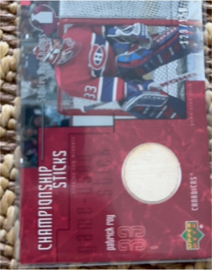 2000 Upper Deck SPx Championship Sticks #S-PR Patrick Roy — front