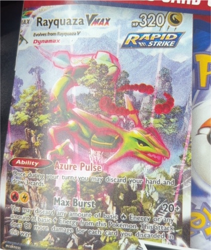2021 Pokémon Evolving Skies #218 Rayquaza VMAX Alternate Art Secret — front
