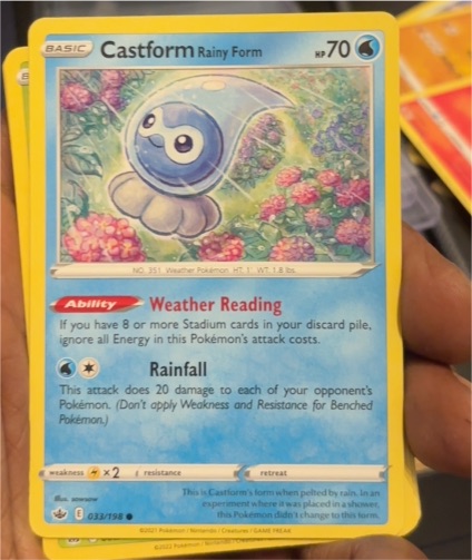 2021 Pokémon TCG Chilling Reign #033 Castform Rainy Form — front