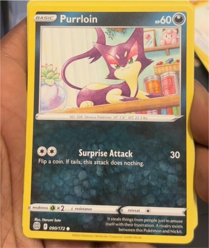 2022 Pokémon Brilliant Stars #090 Purrloin — front