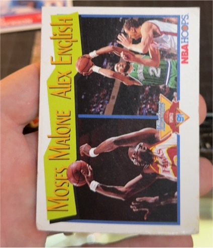1991-92 Hoops #315 Moses Malone / Alex English — front