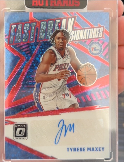 2023-24 Donruss Optic Fast Break Signatures #FBS-MAX Tyrese Maxey — front