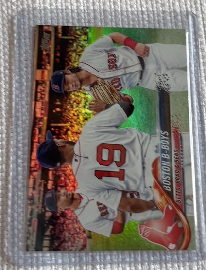 2018 Topps #211 Boston B-Boys Mookie Betts Jackie Bradley Jr. Andrew Benintendi — front