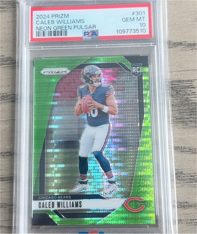 2024 Panini Prizm #301 Caleb Williams Neon Green Pulsar — front