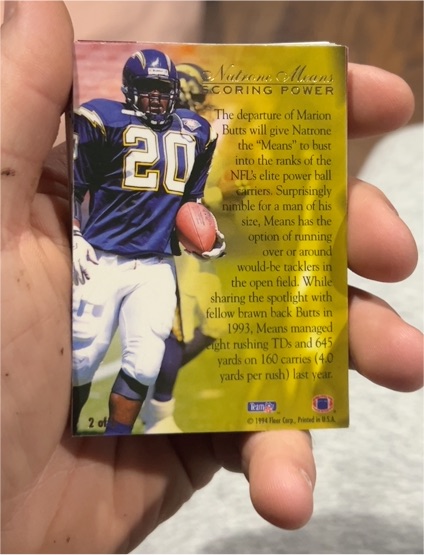 1994 Fleer #2 Natrone Means — front