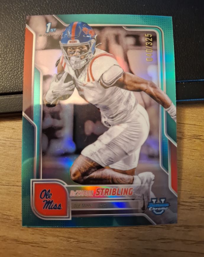 2025 Bowman University Chrome #182 De'Zhaun Stribling — front
