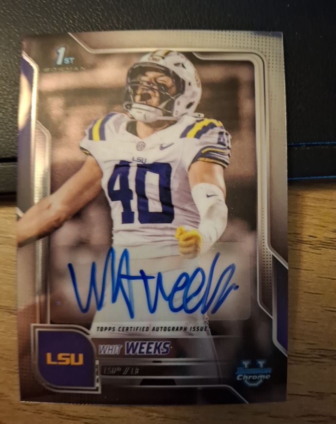 2025 Bowman University Chrome #BCA-WW Whit Weeks — front