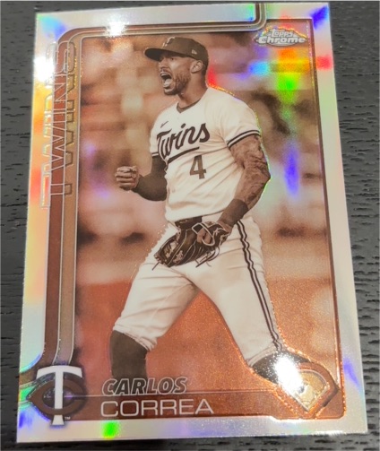2025 Topps Chrome #204 Carlos Correa Sepia Refractor — front
