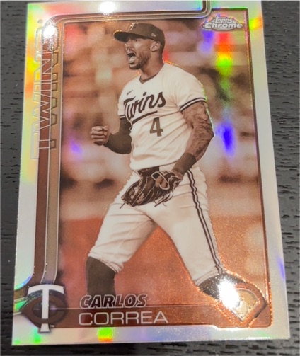 2025 Topps Chrome #204 Carlos Correa Sepia Refractor — front