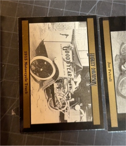 1992 Collect-A-Card Harley Davidson #107 1915 Motorcycle Truck — front