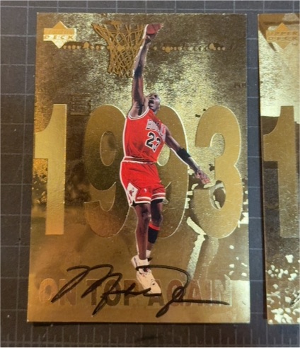 1998 Upper Deck Gatorade Gold #7 Michael Jordan First NBA Title (1991) — front