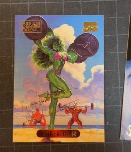 1994 Marvel Masterpieces Gold Foil Signature Series #108 She-Hulk — front