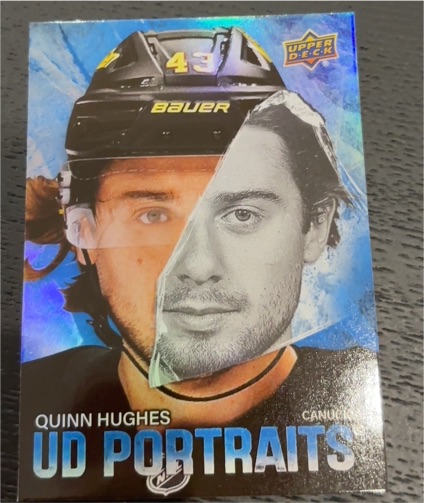 2025-26 Upper Deck Series 1 UD Portraits #P-25 Quinn Hughes — front
