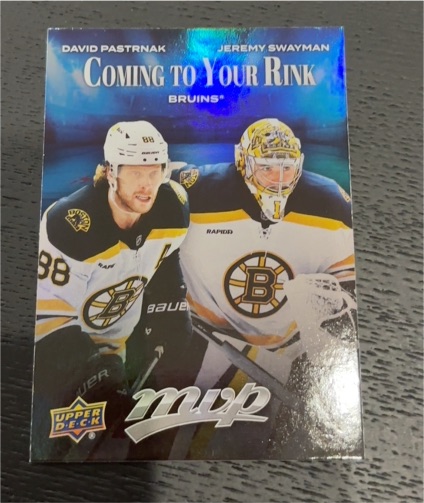 2025-26 Upper Deck MVP #CR-2 David Pastrnak & Jeremy Swayman Coming to Your Rink Bruins — front