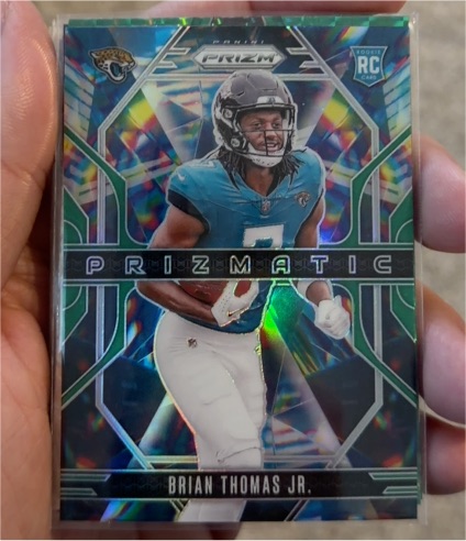 2024 Panini Prizm #19 Brian Thomas Jr. Prizmatic Green Prizm — front