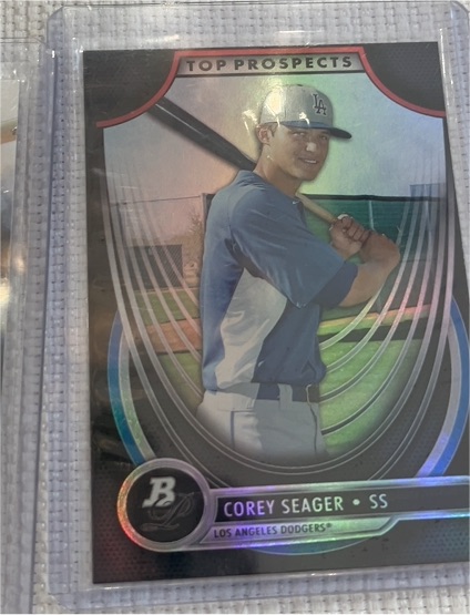 2013 Bowman Platinum #TP-CS Corey Seager Top Prospects Dodgers — front