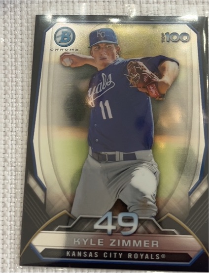 2015 Bowman Chrome Top 100 Prospects #49 Kyle Zimmer — front