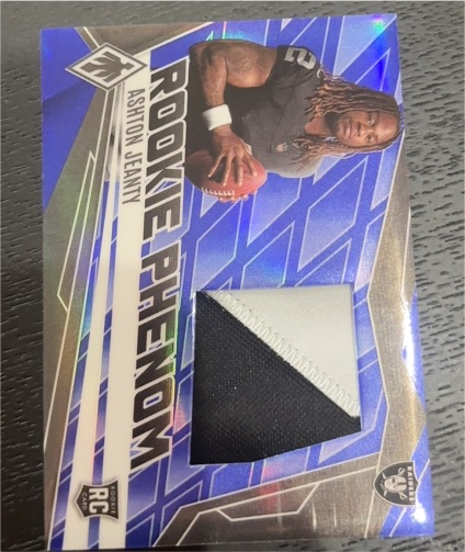 2025 Panini Phoenix Rookie Phenom Jersey #PJY-AJY Ashton Jeanty — front