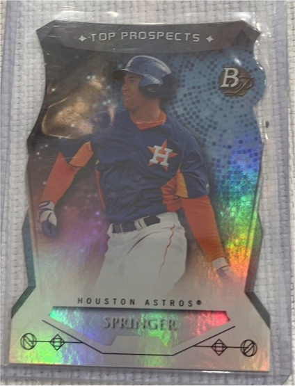 2014 Bowman Platinum Top Prospects Die Cuts #TP-GSP George Springer — front