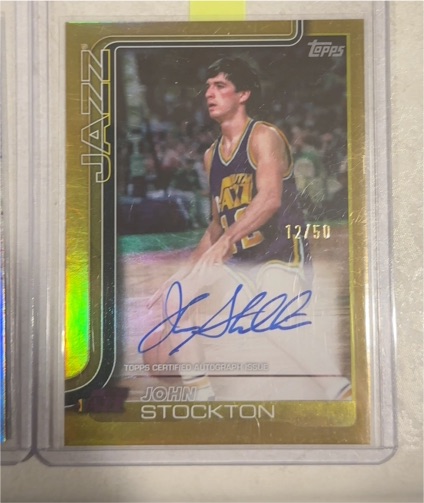 2025-26 Topps Flagship Gold Real One Auto #TFRA-JS John Stockton — front
