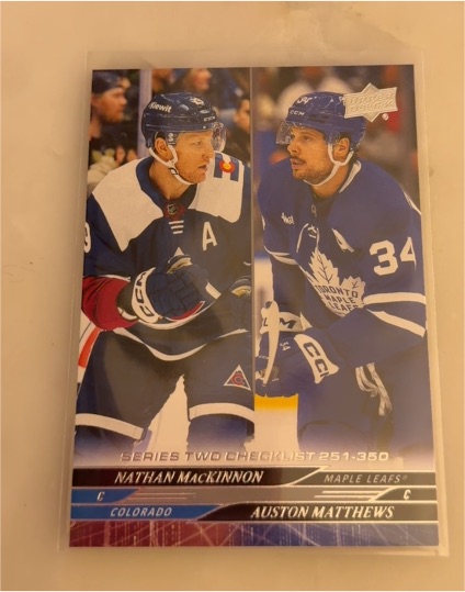 2024-25 Upper Deck Series 2 #449 Nathan MacKinnon / Auston Matthews — front