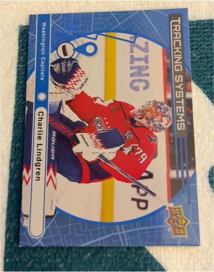 2025-26 Upper Deck Series 1 #TS-27 Charlie Lindgren Tracking Systems — front