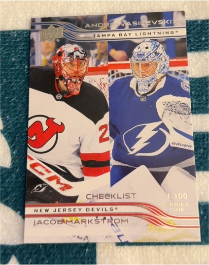 2025-26 Upper Deck Series 1 #199 Andrei Vasilevskiy / Jacob Markstrom — front