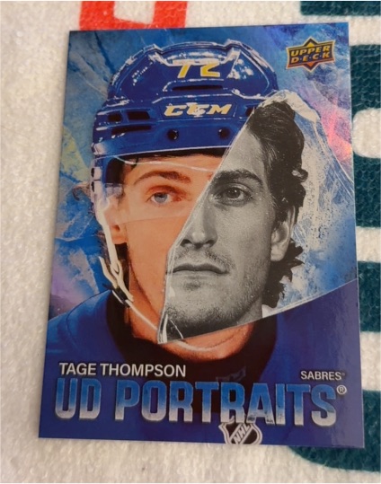 2025-26 Upper Deck Series 1 UD Portraits #P-6 Tage Thompson — front