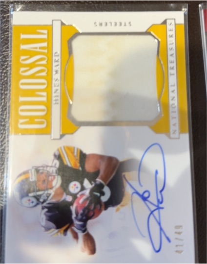 2017 Panini National Treasures #49 Hines Ward Colossal Patch Auto — front