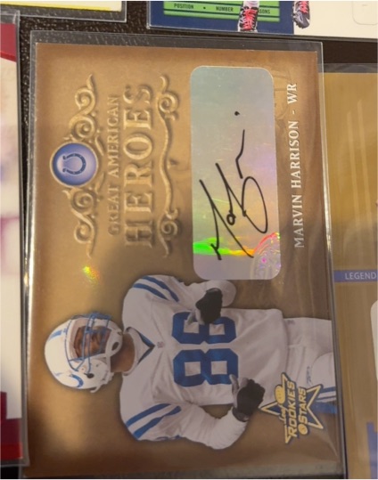 2002 Leaf Rookies and Stars Great American Heroes #WR Marvin Harrison — front