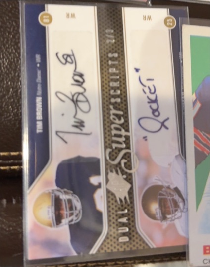 2009 SPx Super Scripts Dual Signatures Tim Brown / Warren Moon — front