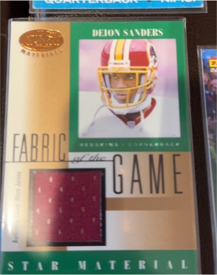 2001 Leaf Certified Materials Fabric of the Game #FG-80 Deion Sanders — front