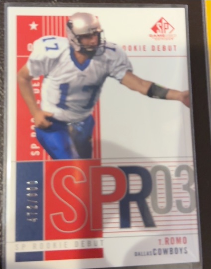 2003 Upper Deck SP Game Used Rookie Debut #03 T. Romo — front