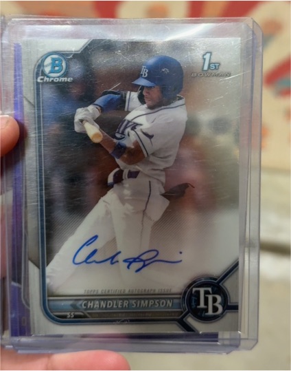 2022 Bowman Chrome Draft Pick Autographs #CDA-CSN Chandler Simpson — front