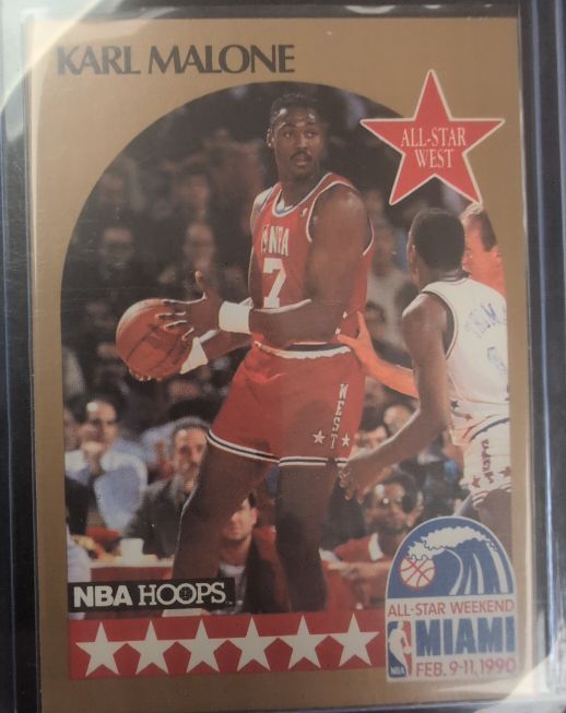 1990-91 Hoops #21 Karl Malone All-Star West — front