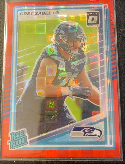 2025 Donruss #366 Grey Zabel Optic Rated Rookies Preview Red Pandora — front