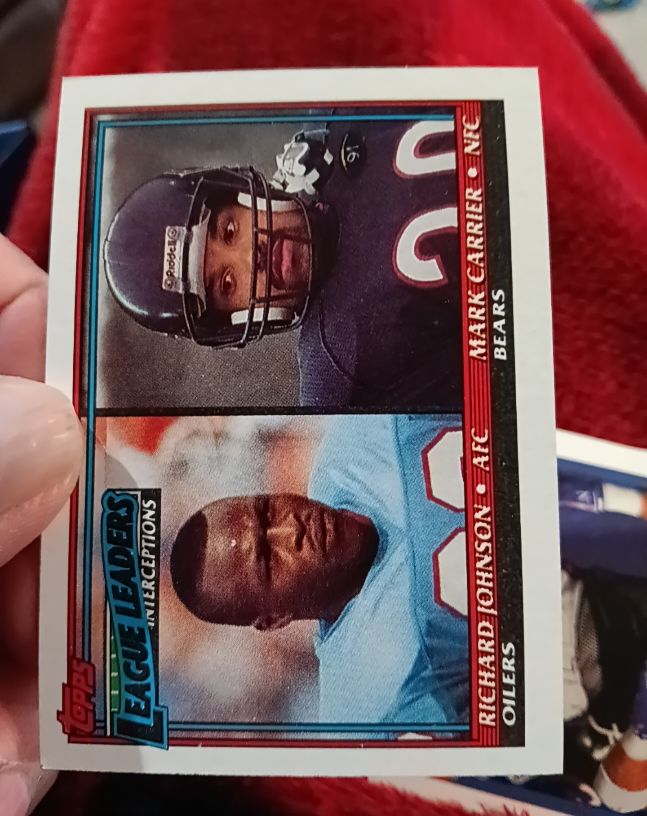 1991 Topps #11 Leaders Interceptions Mark Carrier/Richard Johnson — front