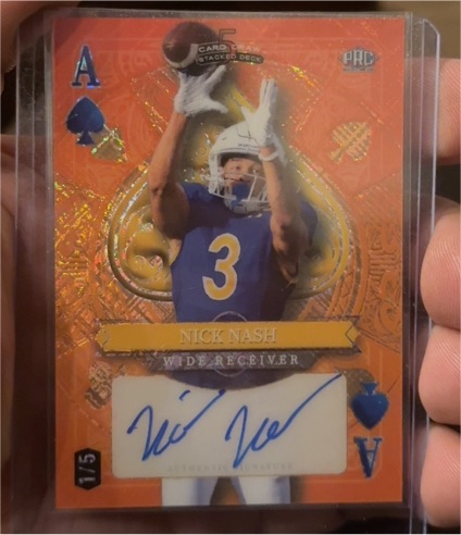 2024 Wild Card 5 Card Draw Stacked Deck Orange Prizm #5C Nick Nash — front